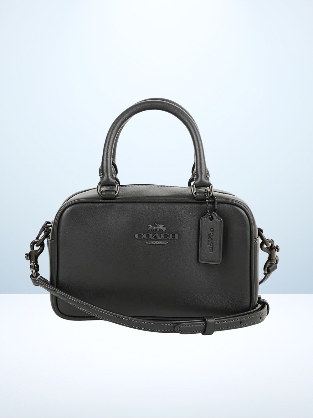 COACH Satchel Crossbody, Black on Black